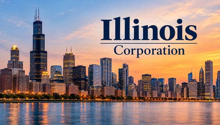 How to Search for an Illinois Corporation - Startupeditor | Startup Editor Illinois Business Entity Search for corporation records with the Chicago skyline in the background.