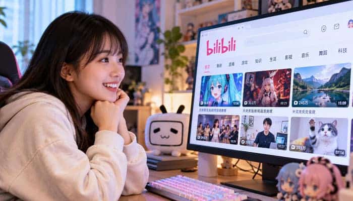 What Are Bilibilis Main Strengths - Startupeditor | Startup Editor Bilibili video-sharing platform displayed on a large desktop screen