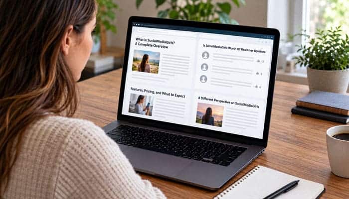 Why Are There Different Descriptions of SocialMediaGirls Online - Startupeditor | Startup Editor SocialMediaGirls information page showing different descriptions and opinions about the platform.