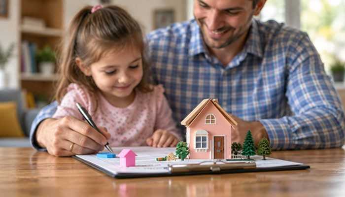Can You Transfer California Property Tax to Your Children? - Startup Editor | Startup Editor How Much Is Property Tax in California? Family reviewing home purchase documents and property tax information while planning California homeownership expenses.