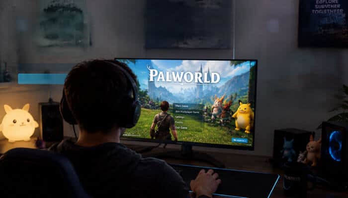 How Players Connect to a Palworld Server - Startup Editor | Startup Editor Palworld Dedicated Server gameplay setup showing a player managing a multiplayer server environment with immersive survival gaming experience