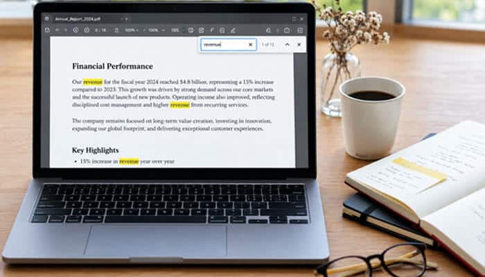 How to Search for a Word in a PDF - Startup Editor | Startup Editor How to Search for a Word on a Page in PDF documents using the search box to find highlighted terms inside digital files and reports.