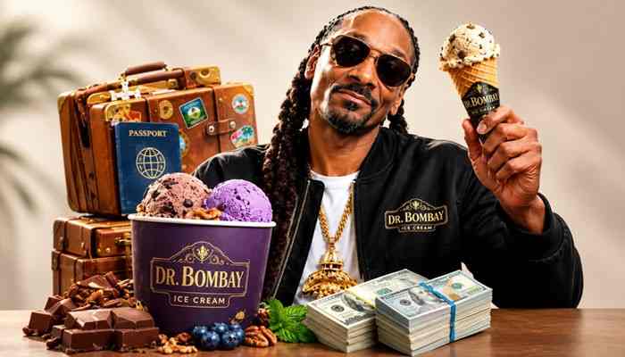 Snoop Dogg's Food Business: Dr. Bombay - Startup Editor | Startup Editor Snoop Dogg Net Worth 2026 image featuring Snoop Dogg promoting Dr. Bombay ice cream, illustrating how consumer brands contribute to his diversified business portfolio.