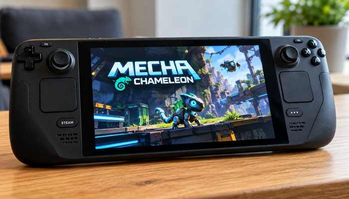 Is Mecha Chameleon Steam Deck Compatible? - Startup Editor | Startup Editor Mecha Chameleon Steam Deck gameplay experience showing portable gaming support, multiplayer action, colorful maps, and camouflage-based hide-and-seek gameplay.