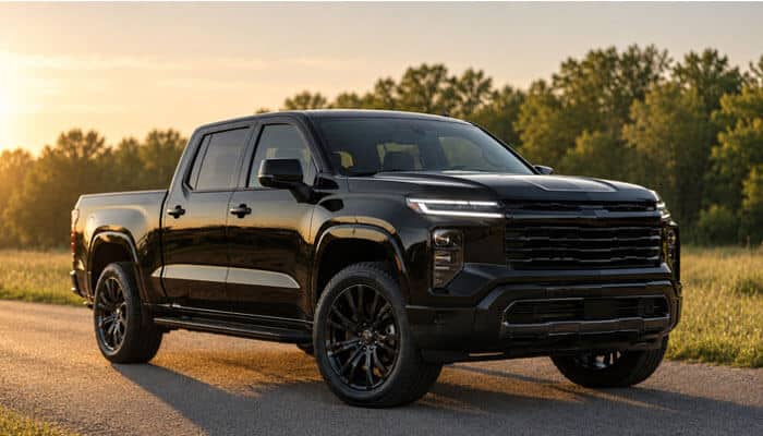 2027 Chevy Silverado Towing Capacity - Startup Editor | Startup Editor 2027 Chevy Silverado black pickup truck featuring updated body design, premium styling, advanced cabin technology, and next-generation full-size truck features