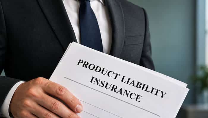 How to Get Product Liability Insurance - Startupeditor | Startup Editor Business professional holding a document labeled product liability insurance.