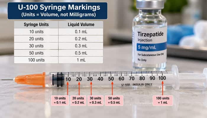 What Do Units Mean on a Tirzepatide Syringe - Startupeditor | Startup Editor Syringe measurement guide for understanding tirzepatide dosing for weight loss in units.